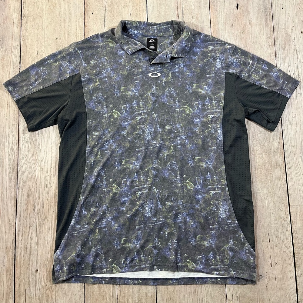 Oakley Golf C1 Airvent Hydrolix Rock Print Golf Polo Size XL